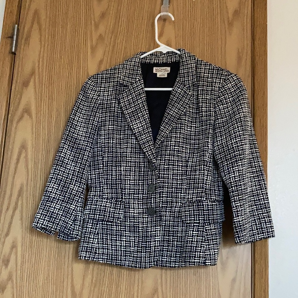 Black and white blazer